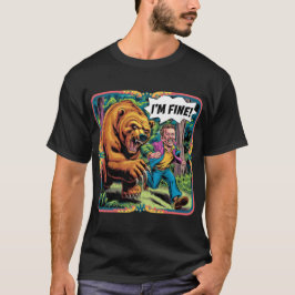 Lustigt "Jag är Bra" Bear Chase Tecknad Illustrati T Shirt