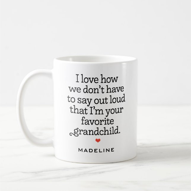 Lustigt "Jag är ditt favoritbarn" Kaffemugg (Vänster)