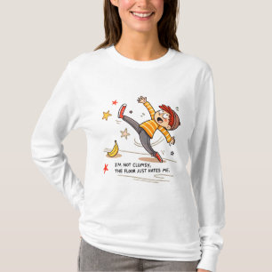 Lustigt "Jag är inte klumpig" Banana Peel-Tecknad T Shirt
