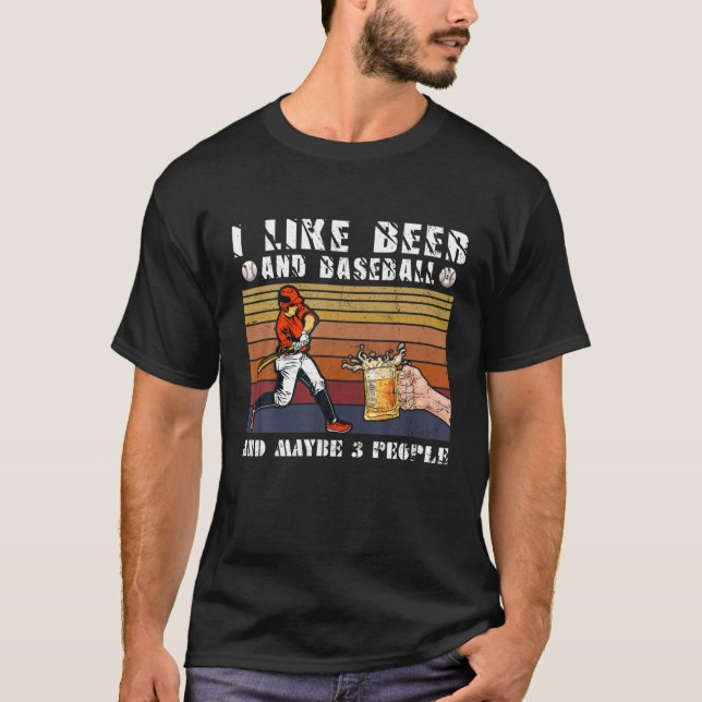 Lustigt jag gillar öl och basket och kanske 3 pers t shirt (Framsida)