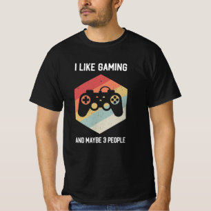 Lustigt jag gillar spel och kanske 3 personer t shirt
