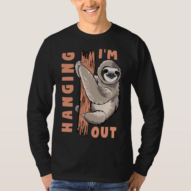 Lustigt jag håller ut Sloth T Shirt (Framsida)