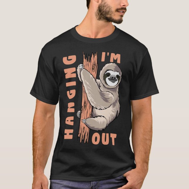 Lustigt jag håller ut Sloth T Shirt (Framsida)