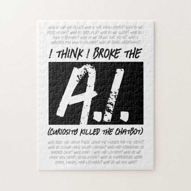 Lustigt jag Tänka jag Fattiga AI... Pussel (Vertikal)