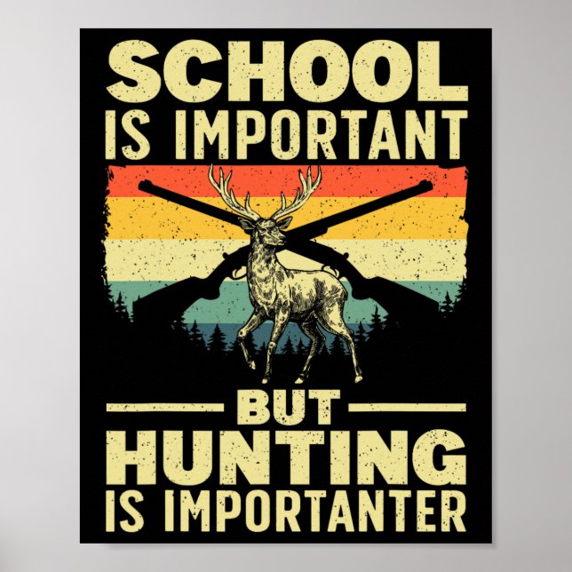 Lustigt jakt på Boys Manar Hjort Hunter Wildlif Poster (Framsidan)