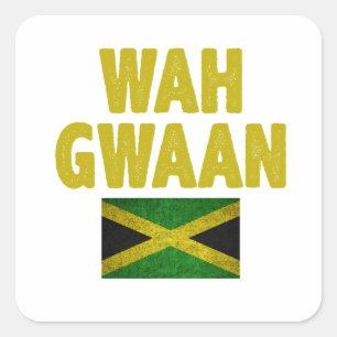 Lustigt Jamaican säger: Jamaican flagga Fyrkantigt Klistermärke