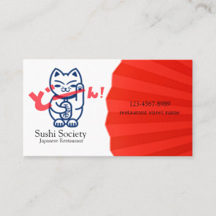 Lustigt japanskt katt visitkort