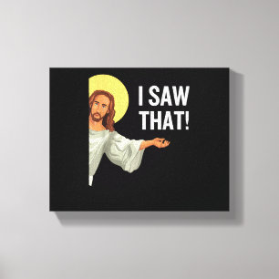 Lustigt Jesus Minne jag såg att den kristna citate Canvastryck