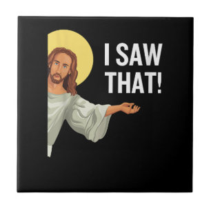 Lustigt Jesus Minne jag såg att den kristna citate Kakelplatta