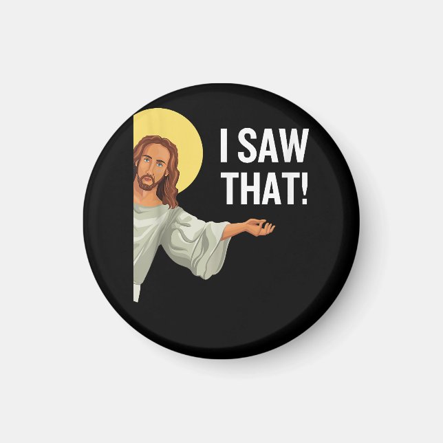Lustigt Jesus Minne jag såg att den kristna citate Magnet (Framsidan)