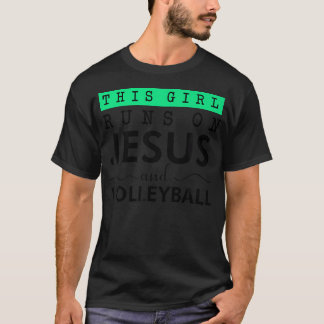 Lustigt Jesus och Volleyball Christian Sports Offe T Shirt