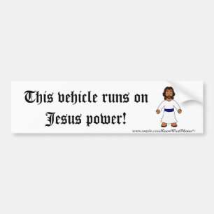 Lustigt Jesus Power Bildekal