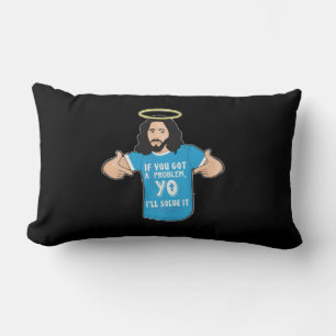 Lustigt Jesus Shirt Christian Meme Jag löser det. Lumbarkudde