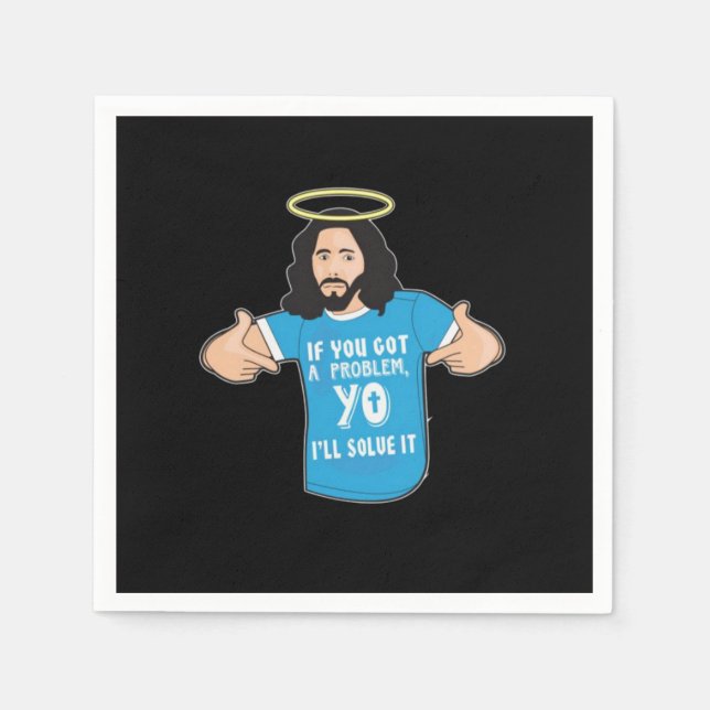 Lustigt Jesus Shirt Christian Meme Jag löser det. Pappersservett (Framsidan)