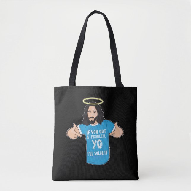 Lustigt Jesus Shirt Christian Meme Jag löser det. Tygkasse (Framsida)