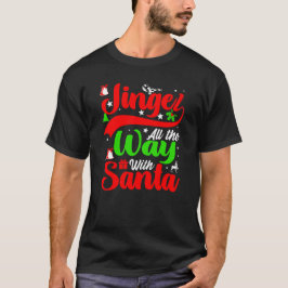 Lustigt Jingle hela vägen med Santa typography T Shirt