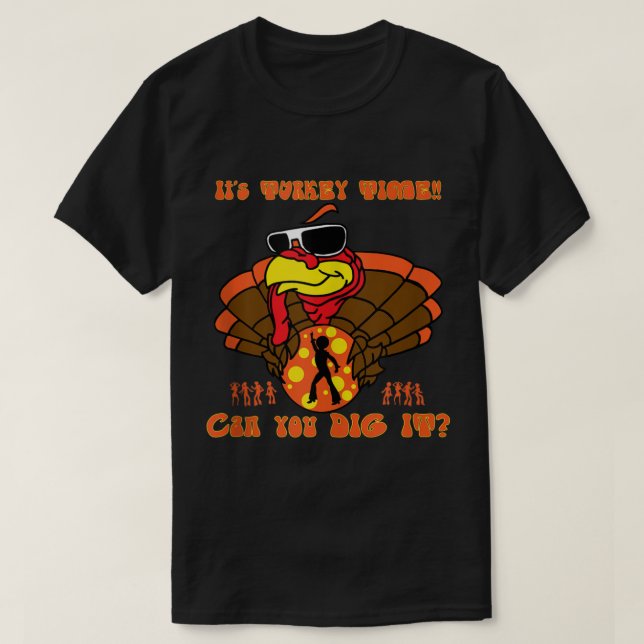 Lustigt Jive Turkey Ansikte KAN DU GRÄVA IT-Thanks T Shirt (Design framsida)