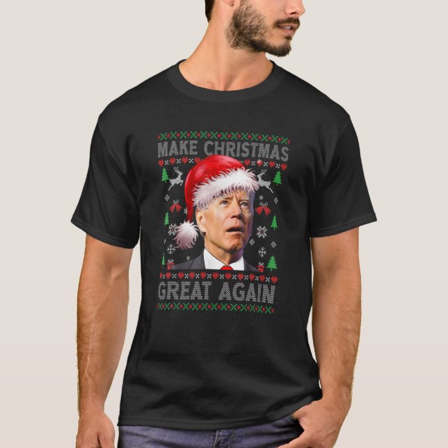 Lustigt, Joe Biden, gör jul Underbar igen Ugly Sw T Shirt (Framsida)