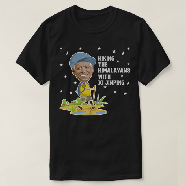 Lustigt Joe Biden som hyste himalayaner med Xi Jin T Shirt (Design framsida)