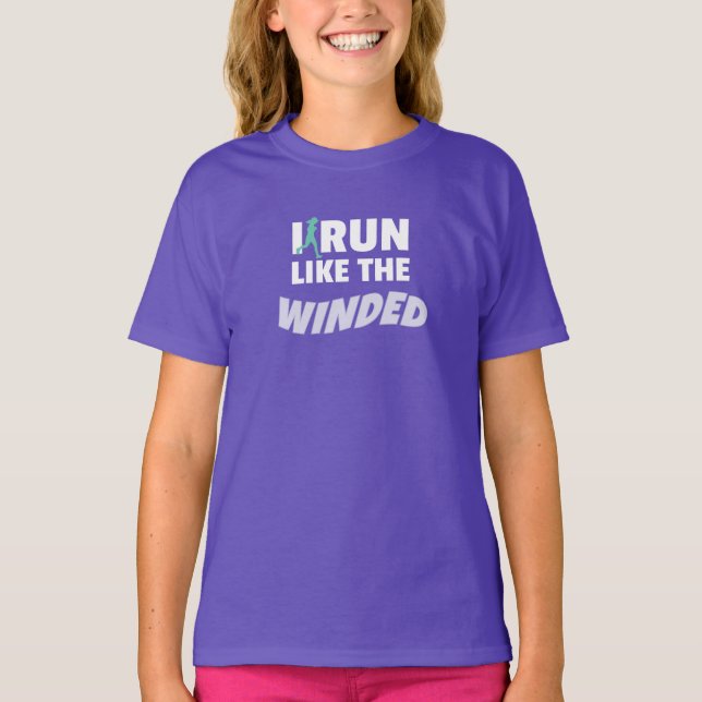 Lustigt Joggare Springer I Springa gillar vindskyd T Shirt (Framsida)