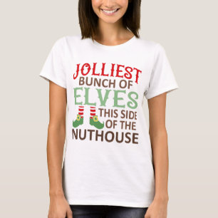 Lustigt Jolly Elf-julfamiljen säger T Shirt