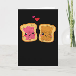 Lustigt jordnötssmör och Jelly Couple Kawaii Kort