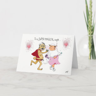 Lustigt jubileumskort för ett par. kort