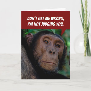 Lustigt Judgmental Monkey - döpt dig till födelsed Kort