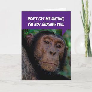 Lustigt Judgmental Monkey - utvärdering av födelse Kort