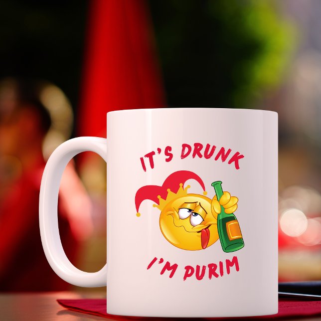 Lustigt judisk Helgdag Det är Drunk jag är Purim M Kaffemugg (Skapare uppladdad)