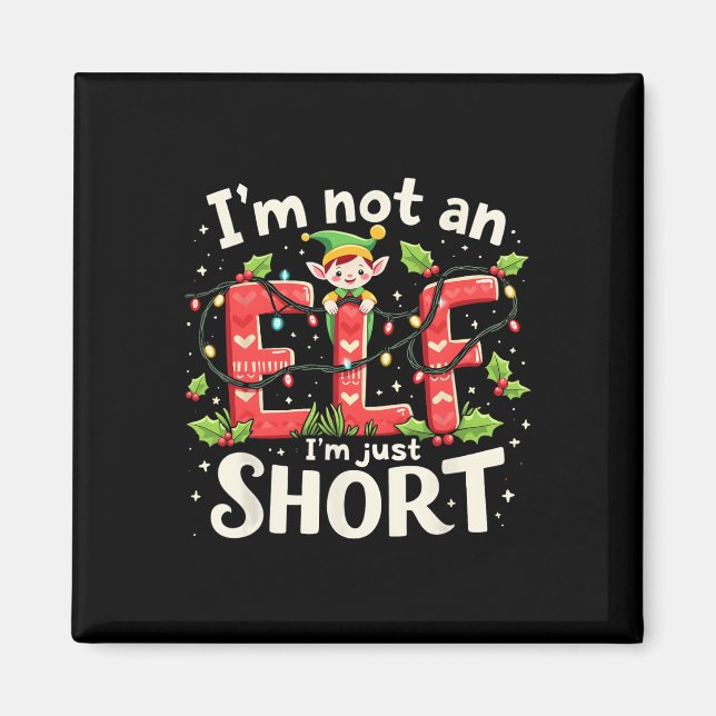Lustigt jul Julafton Elf.. Jag är inte Elf Just Ko Magnet (Framsidan)