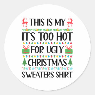 Lustigt Julafton för Hett Vogna julsötare Kvinnor  Runt Klistermärke