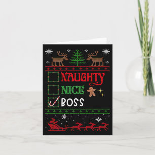 Lustigt Julafton Nice Naughty List jul Chef Kort