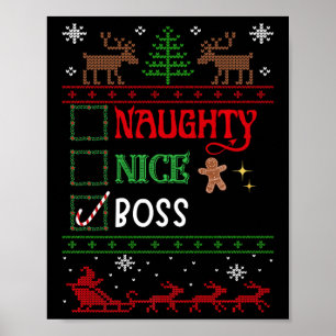 Lustigt Julafton Nice Naughty List jul Chef Poster