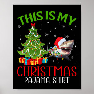 Lustigt Julafton Santa Ljus det här är min hajjul Poster