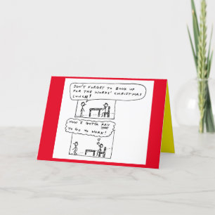 Lustigt Jularbete Tecknad Joke Party Helgkort