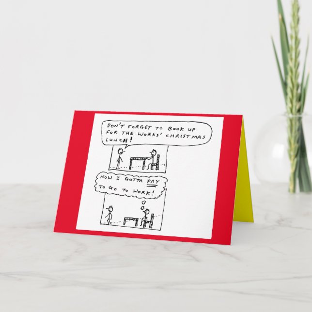 Lustigt Jularbete Tecknad Joke Party Helgkort (Framsida)
