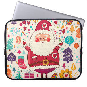 Lustigt julillustration i Jultomten Laptop Fodral