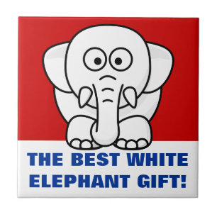 Lustigt Julklapp: Riktigt vita Elephant Gift! Kakelplatta