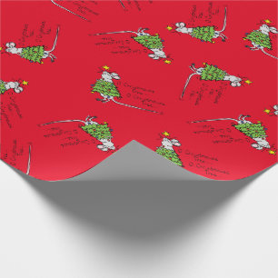 Lustigt julklappat Mouse Träd Tecknad Presentpapper