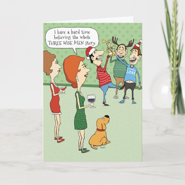 Lustigt julkort: Tre Wise Manar Helgkort (Framsida)