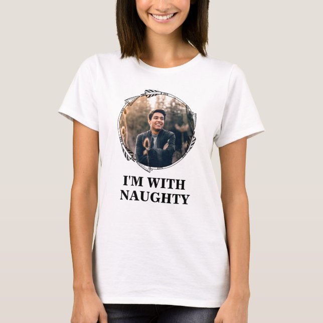 Lustigt julmatchande litet fint foto t shirt (Framsida)