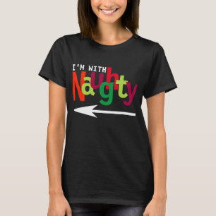Lustigt julpar matchande Naughty & Nice #1 T Shirt