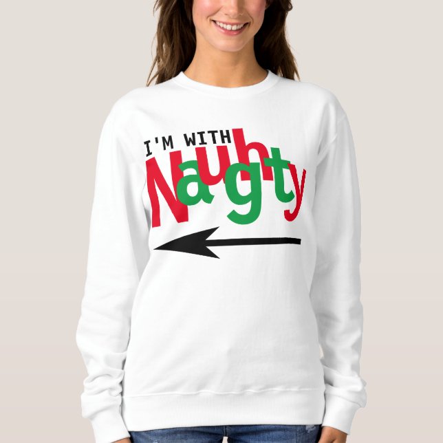 Lustigt julpar som matchar Naughty & Nice #1 T Shirt (Framsida)