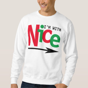 Lustigt julpar som matchar Naughty & Nice #2 Lång Ärmad Tröja
