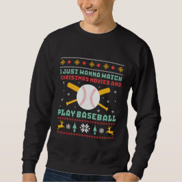 Lustigt julsötare Baseball Player Lång Ärmad Tröja