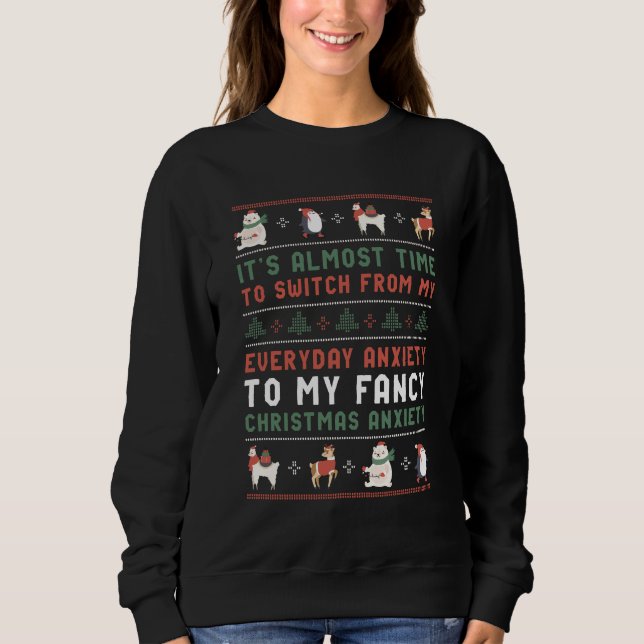 Lustigt julsötare Finare Julafton Anxiety T Shirt (Framsida)