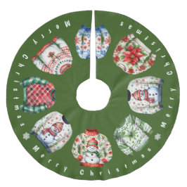 Lustigt julsötare julgransmatta borstad polyester