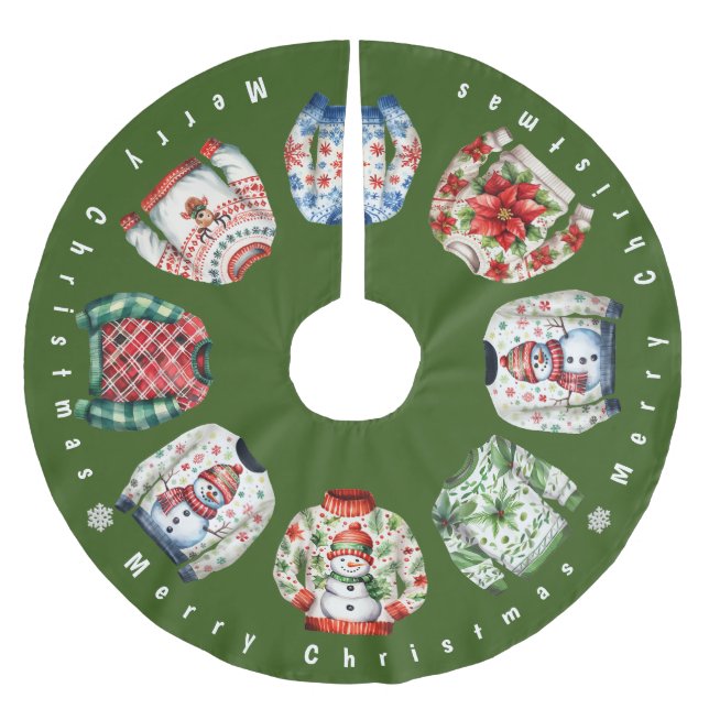 Lustigt julsötare julgransmatta borstad polyester (Framsidan)