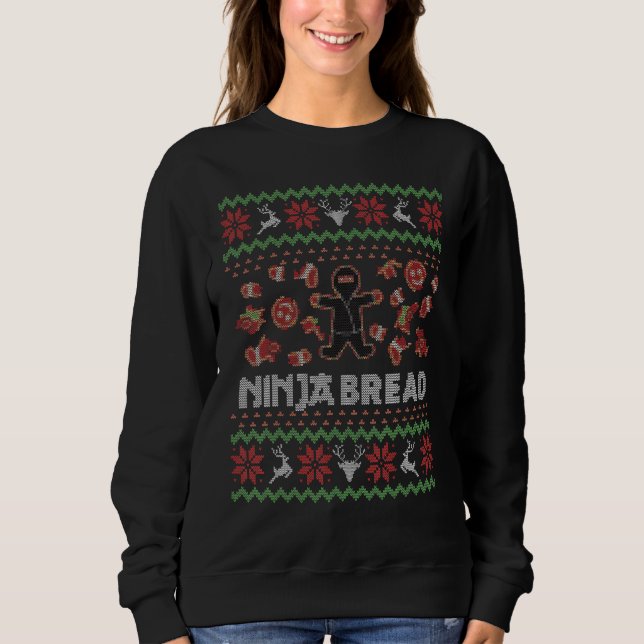 Lustigt julsötare Ninja Bread Gingerbre T Shirt (Framsida)